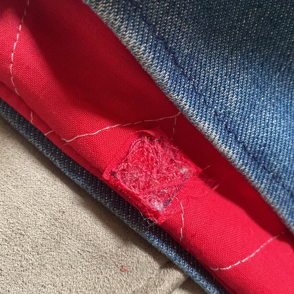 jean tote red quilted interior - Picture 6 of 7